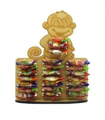 6mm Christmas Haribo Sweets Holder Advent Calendar - Monkey Shape On Plaque